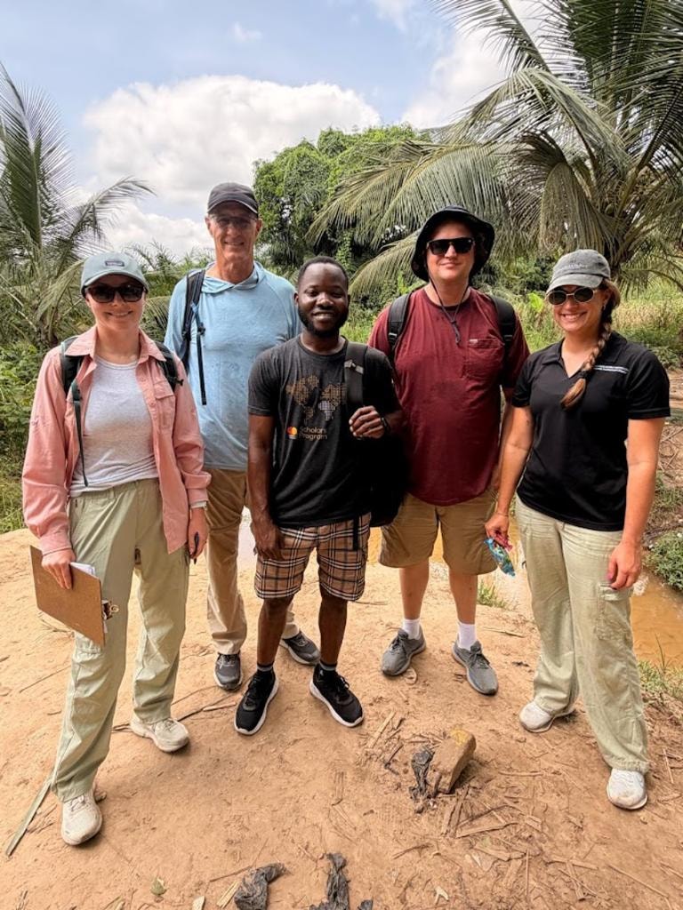 EWB-USA Phoenix Chapter engineers and local partners during a site visit in Fotobi, Ghana